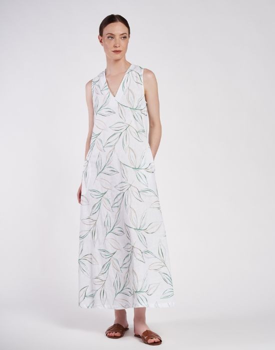 Picture of Embroidered linen cotton blend dress