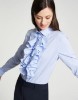 Picture of Striped poplin shirt with ruffles