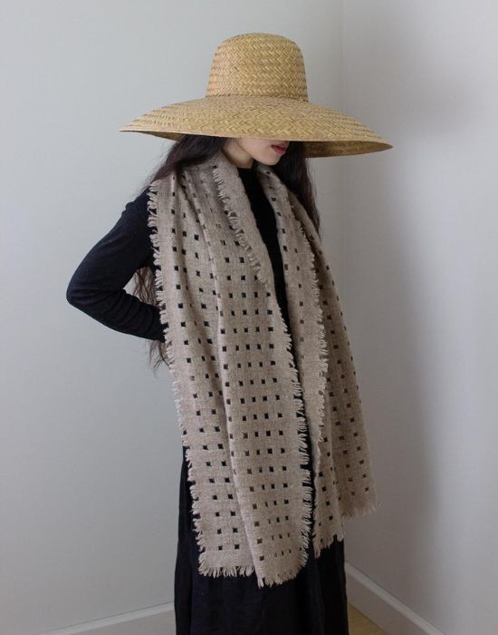Picture of Waffle cashmere scarf