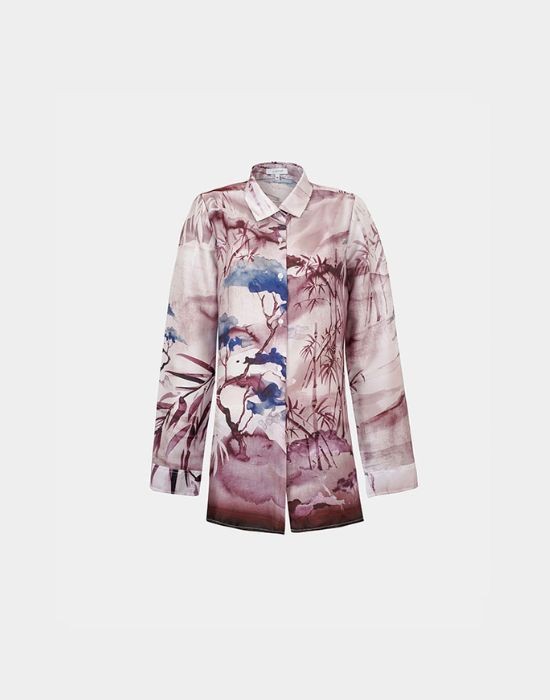 Picture of Floral print satin shirt