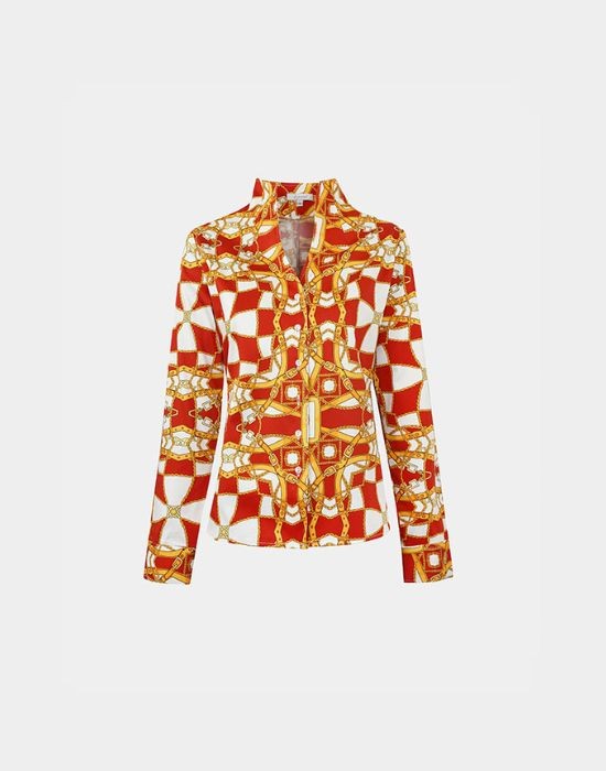 Picture of Belt print cotton poplin shirt