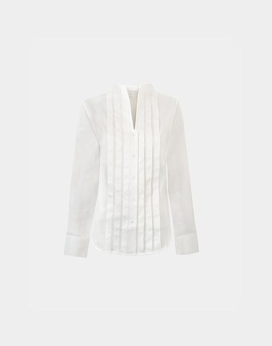 Picture of Stand up collar pleated shirt