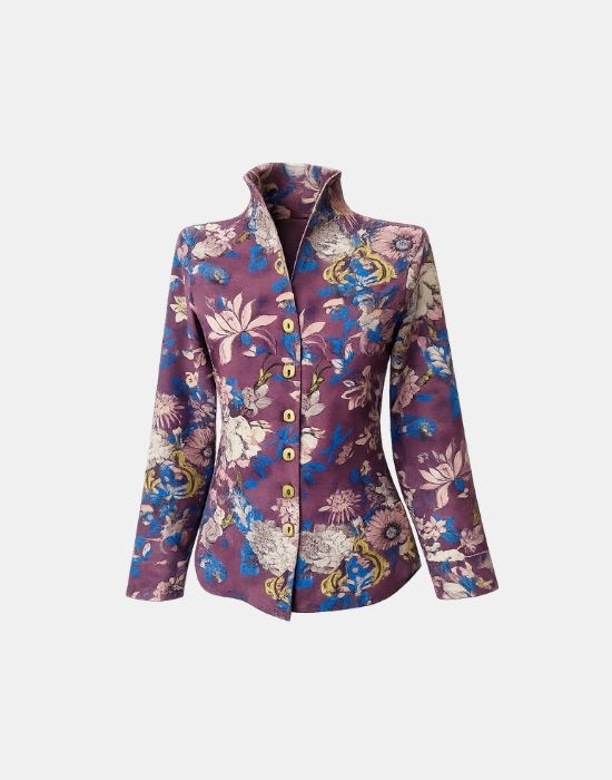 Picture of Stand up collar floral print shirt