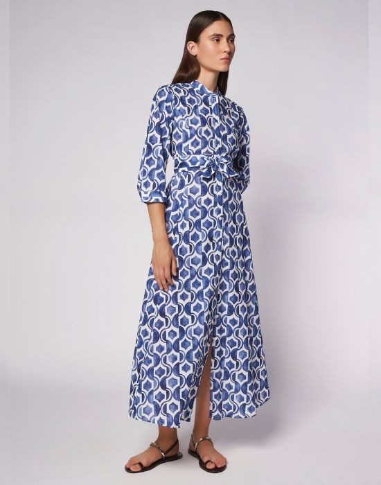 Picture of Long cotton muslin shirtdress