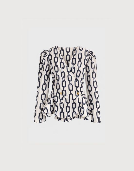 Picture of Chain print drape shirt