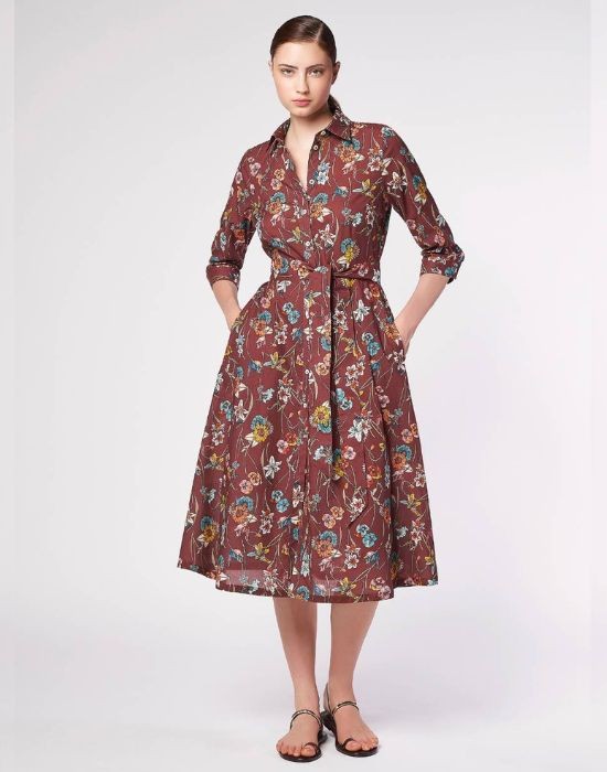 Εικόνα της Φόρεμα floral σε βαμβακερή μουσελίνα