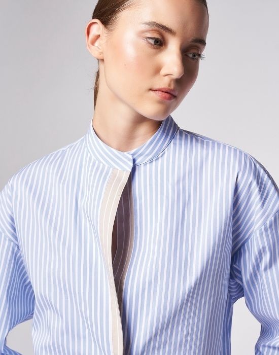 Picture of Contrast striped poplin shirt