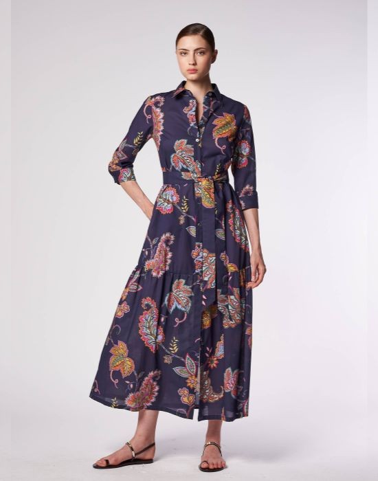 Picture of Floral muslin shirtdress