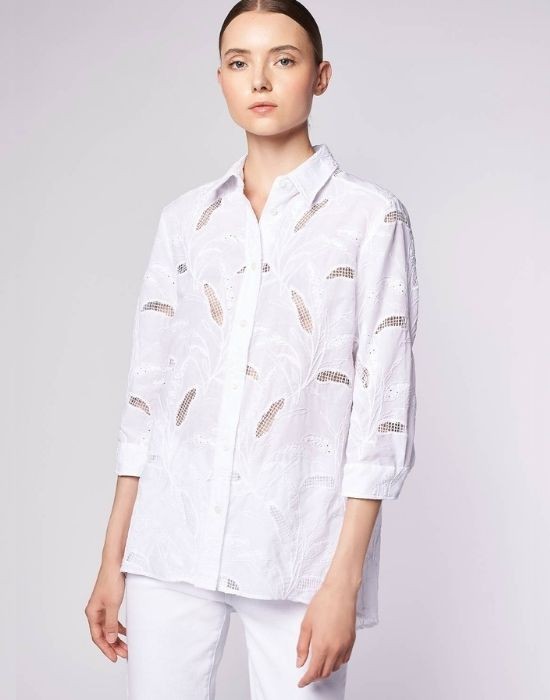 Picture of Cotton voile embroidered shirt