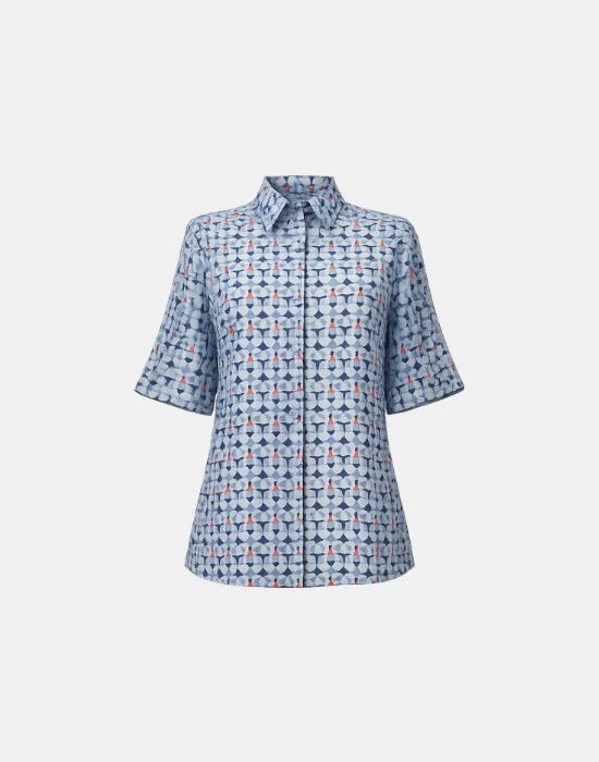 Εικόνα της Πουκάμισο ζορζέτα με τύπωμα