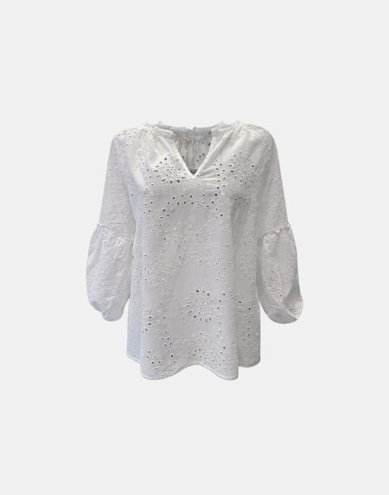 Εικόνα της Μπλούζα σε broderie anglaise