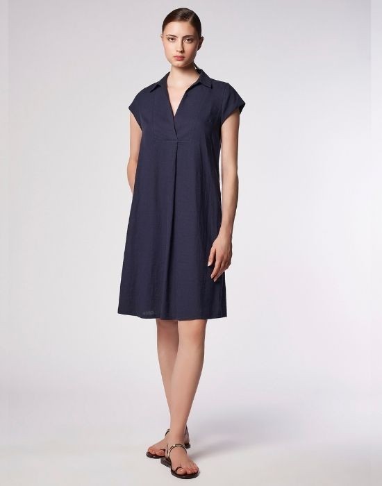 Picture of Fluid linen-viscose dress