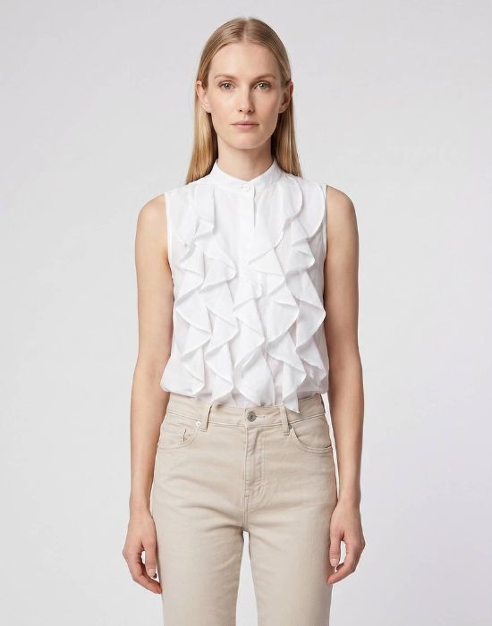 Εικόνα της Βαμβακερή voile μπλούζα