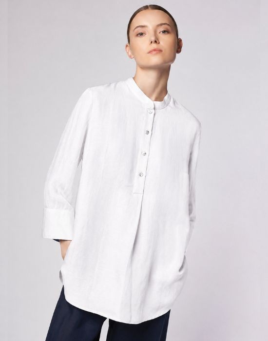 Εικόνα της Shantung λινό πουκάμισο
