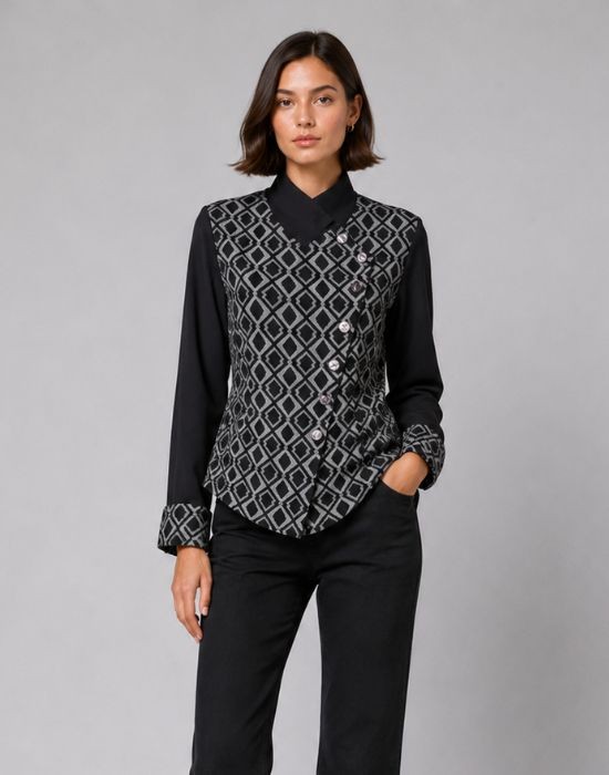 Picture of Asymmetrical closure jersey shirt