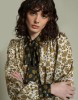 Picture of Floral print silk satin shirt