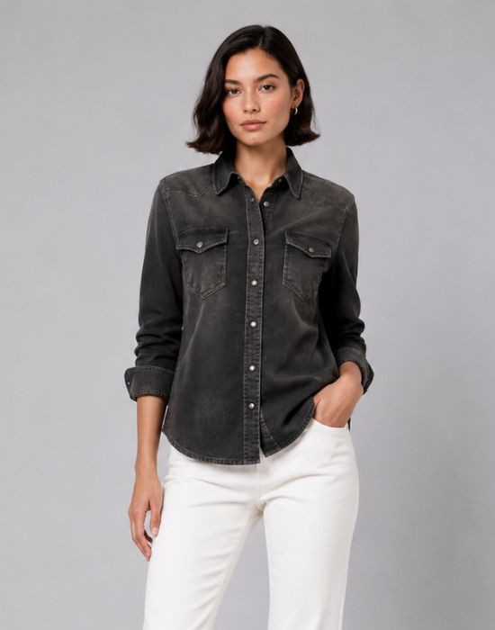 Εικόνα της Western denim πουκάμισο