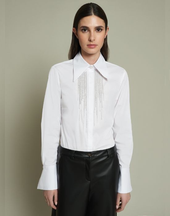 Picture of Cotton poplin shirt with applications